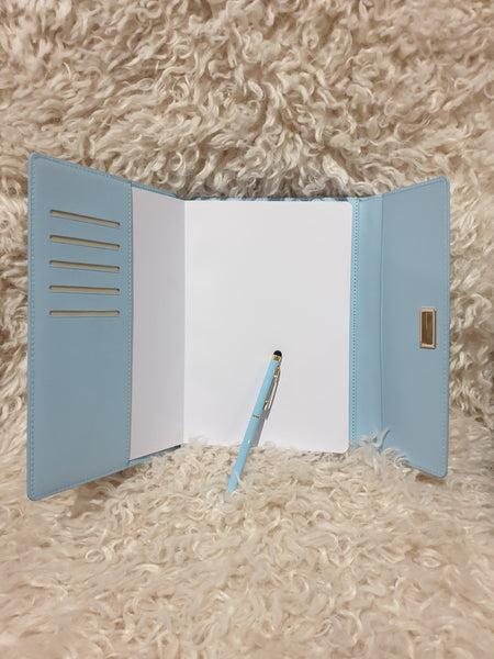 Personalised Leather Notebook and Pen Set