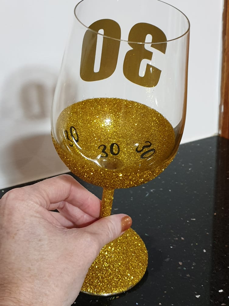 Wine Glittered Glasses