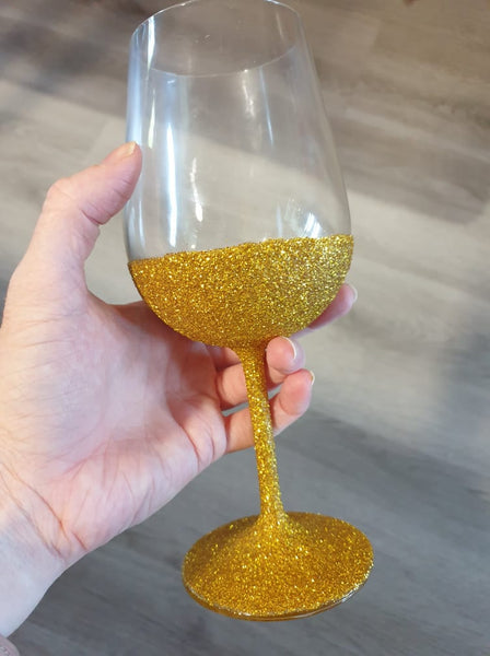 Wine Glittered Glasses