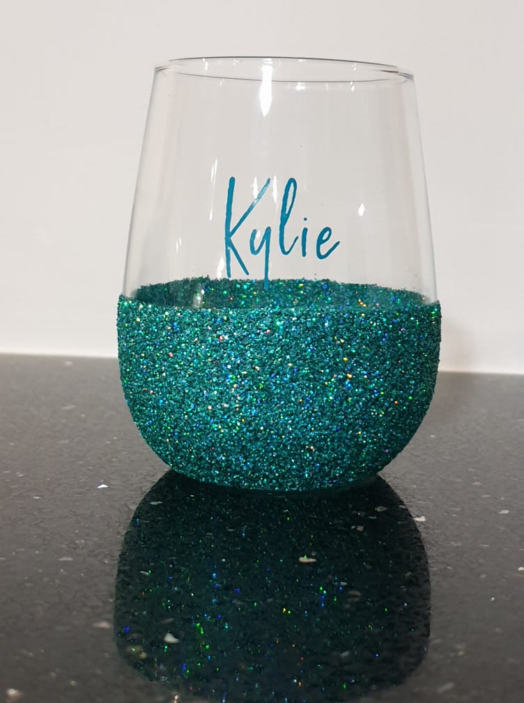 Stemless Glittered Glasses
