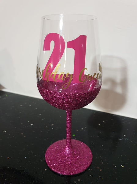 Wine Glittered Glasses
