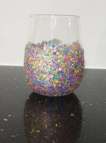 Stemless Glittered Glasses