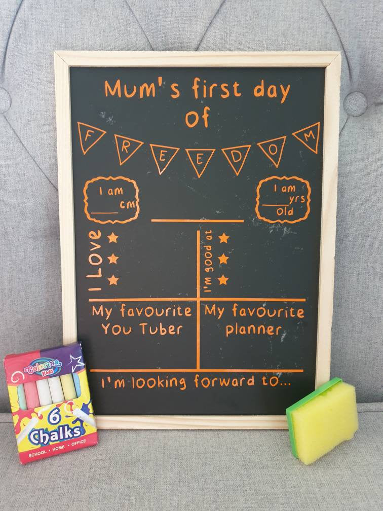 Mum's/Dad's first day of school Mini Chalkboard